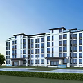 Modern Multi Storey Residential Building With Glass Balconies White Dark Facade And Green Lawn Surroundings