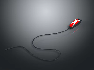 Practical Daily Life Cable with Black Red White Design for Charging Devices 3d model