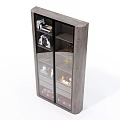 Dark Gray Wooden Storage Cabinet With Multiple Shelves Drawers Books And Decorative Items
