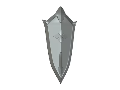 Modern Shield Shaped Metallic Wall Lamp With Cross Pattern Design 3d model