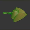 Shiny Golden Metal Propeller With Multiple Blades And Central Hole