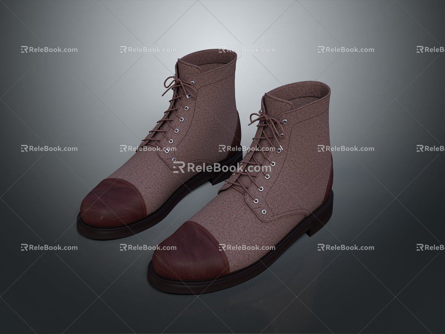 Modern Boots High-top Shoes Men's Leather Boots Low-top Leather Shoes Casual Leather Shoes 3d model