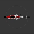 Red Motorcycle With Black Seat Silver Frame And Shiny Wheels On Gray Surface