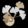 Elegant Modern Ginkgo Leaf Design Wall Lamp with White and Gold Leaves