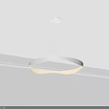 Modern White Minimalist Chandelier With Circular Wave Design For Interior Lighting