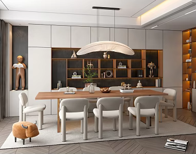 Dining Table Chandelier Screen Ornaments Decorative Cabinet 3d model
