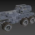 Futuristic Military Tank With Six Wheels Gray Armor And Cannon Design