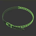 Gray Leather Belt With Chain Link Design And Adjustable Buckle Strap 3d model
