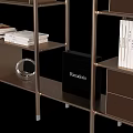 Modern Metal Frame Storage Shelving Unit With Multiple Shelves Books And Decorative Items 3d model