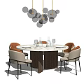 Modern Dining Table and Chair Combination Dining Table and Chair 3d model