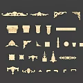 Decorative Wooden Carvings With Various Ornamental Shapes And Intricate Patterns For Home Decor