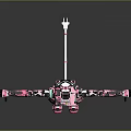 Pink And Black Humanoid Robot With Mechanical Structure And Extended Arms
