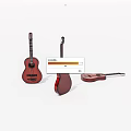 Wooden Acoustic Guitars Display In Different Angles For Musical Instrument Collection
