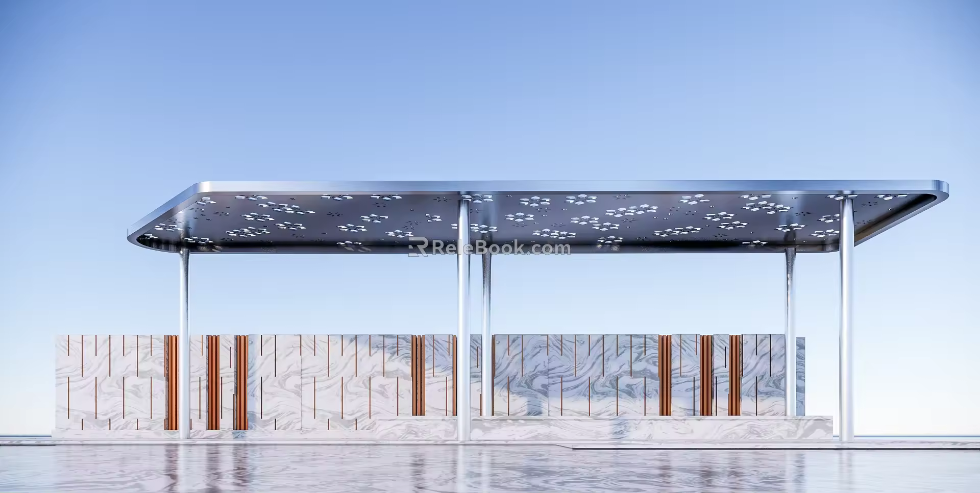 Modern gallery simple leisure hall 3d model