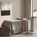 Serene Beauty Treatment Room Interior With Massage Bed Equipment And Wall Art