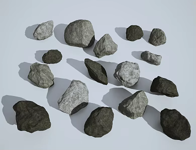 45 modern stones 3d model