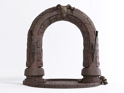 Classical Intricately Carved Stone Archway With Decorative Base And Detailed Ornaments 3d model