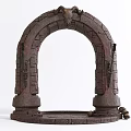 Classical Intricately Carved Stone Archway With Decorative Base And Detailed Ornaments