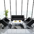 Modern Black Sofa Set With Sleek Design And Comfortable Seating Options