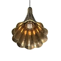 Golden Conical Metallic Chandelier Modern Hanging Light Fixture For Home Decor