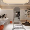 Modern Beauty Hair Salon Interior With Styling Chairs Mirrors And Decorative Plants