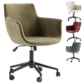 Modern Office Chair With Armrests And Wheeled Base In Multiple Colors