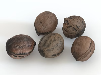 Fresh Organic Walnuts with Natural Brown Shells and Crunchy Healthy Snack Texture 3d model