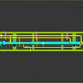 3D Model of Industrial Piping System With Green Yellow Components and Mechanical Structure
