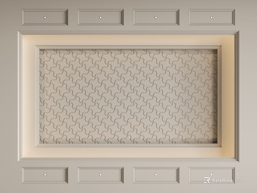 Modern Decorative Ceiling Design With Zigzag Pattern And Recessed Panel Frame 3d model 