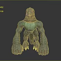 3D Rendered Lizard Like Game Movie Character With Green Skin Muscular Limbs And Green Claws