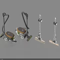 Household Cleaning Tools Including Vacuum Cleaners And Flat Mops With Practical Design