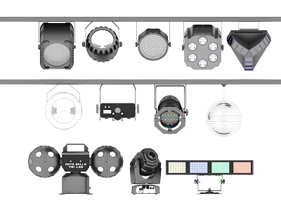 Various Designs Of Downlights And Spotlights In Different Styles For Interior Lighting Solutions 3d model