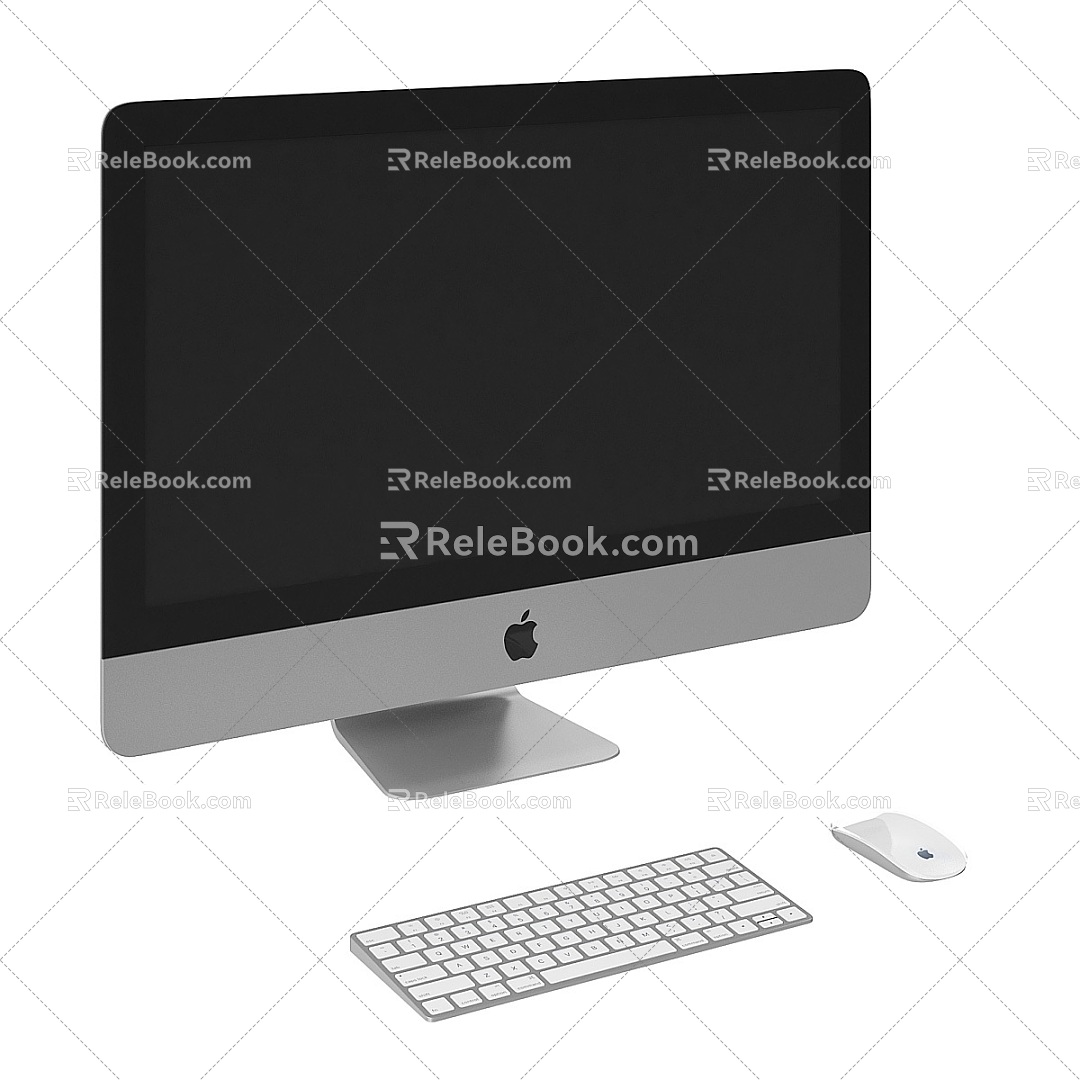 Apple computer combination computer digital products display screen simple fashion keyboard mouse electrical appliances 3d model