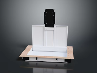 Black Peak White Rock Formation With Wooden Platform And Gray Sky 3d model