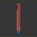Colorful Cargo Ship With Blue Hull Red Deck And Yellow Cranes