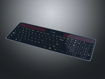 Sleek Modern Wireless Keyboard With Full Size Layout And Ergonomic Design 3d model