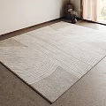 Soft Textured Square Rug With Neutral Tones And Geometric Patterns For Modern Living Room