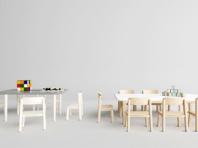 Modern Children's Table and Chair Simple Children's Learning Table and Chair Combination model