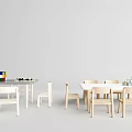 Modern Children's Table and Chair Simple Children's Learning Table and Chair Combination 3d model