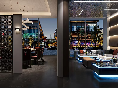 Modern KTV Interior Design With Stylish Lighting Effects And Comfortable Seating Area 3d model