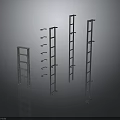 Various Metal Ladders With Different Heights And Sturdy Design For Home Or Industrial Use