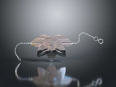 Modern Unique Crystal Pendant Necklace With Shiny Silver Chain Design 3d model