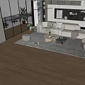 Sofa coffee table combination 3d model