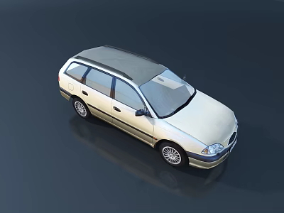 White Station Wagon Car With Sleek Roof Design And Aerodynamic Body Structure 3d model