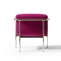 Modern Purple Single Sofa With Soft Upholstered Fabric And Sleek Metal Frame Design