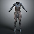 Character Costume 3D Model With Sleeveless Top Belted Vest Pants And Boots