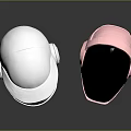 Modern Helmets in White and Pink With Mirror Block Surface Design