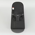 Black Fabric Seat Back Cushion With Adjustable Metal Straps And Label