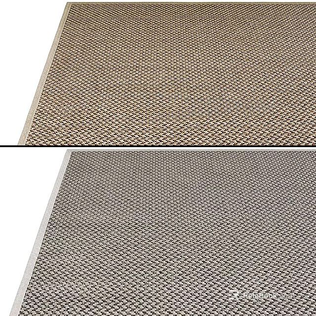 Light Brown And Dark Gray Square Rugs With Grid Pattern For Home Decor 3d model 