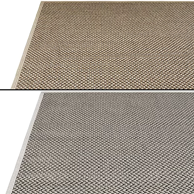 Light Brown And Dark Gray Square Rugs With Grid Pattern For Home Decor 3d model